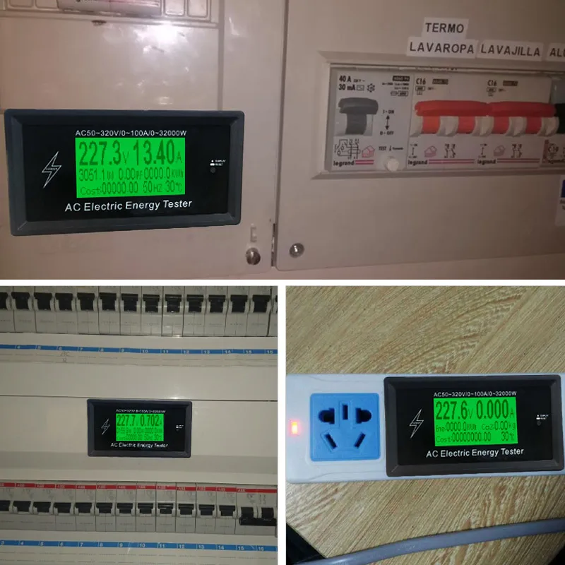 Indicador de voltaje Digital AC 50-320V, voltímetro de energía, amperímetro de corriente, amperios, vatímetro de voltios, detector para App