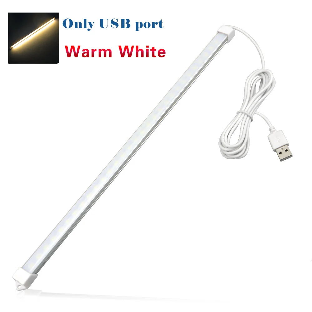5V 2835 SMD 3014 SMD светодиодный светильник 30 светодиодный s 35 см USB светодиодный трубки жесткой полосы светильник лампа бар Чтение/книга/Настольная лампа для ночной Светильник - Испускаемый цвет: No Dimmer warm white