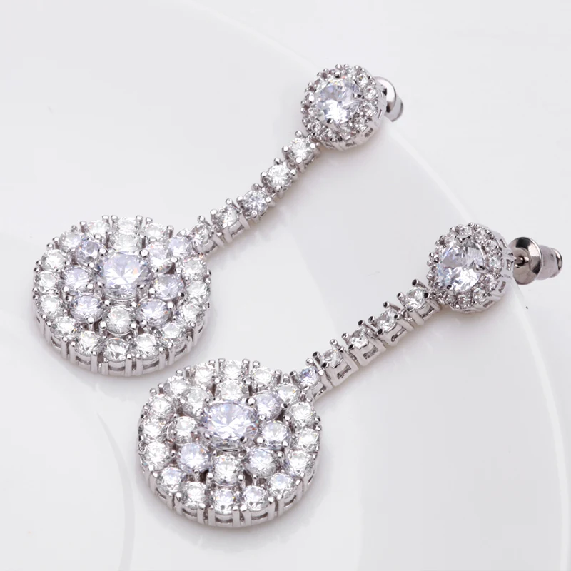 LUOTEEMI Jewelry Factory 2014 New Bridal AAA Cubic zirconia Micro Pave Heavy Wedding Earrings Trendy Luxurious|earrings costume jewelry|earring