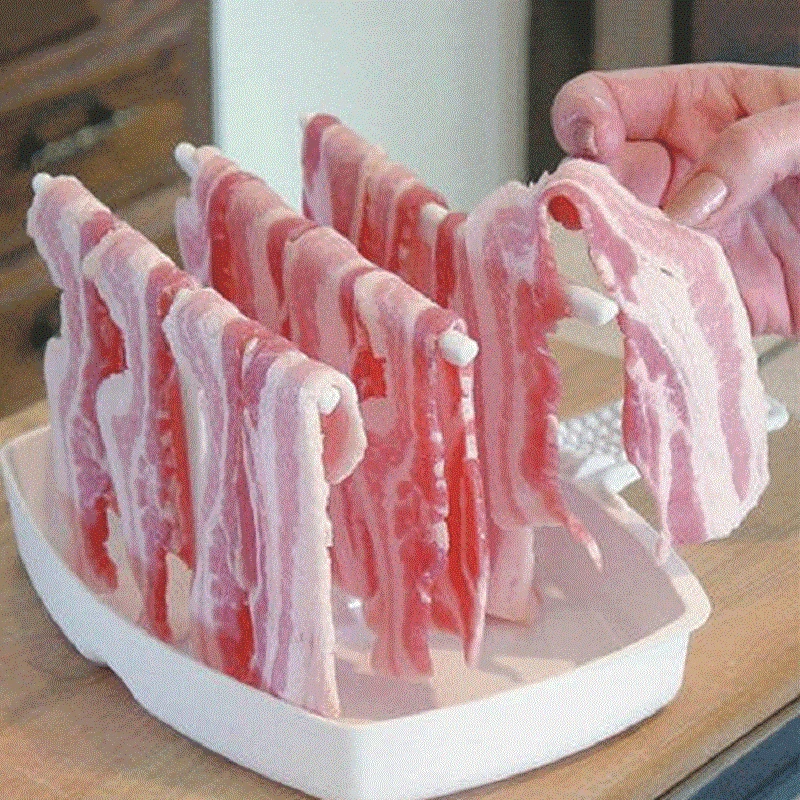 Removable Bacon Tray Rack Microwave Cooker Shelf Less Fat Healthier Cooking Tool Barbecue Breakfast Meal Gadgets | Дом и сад