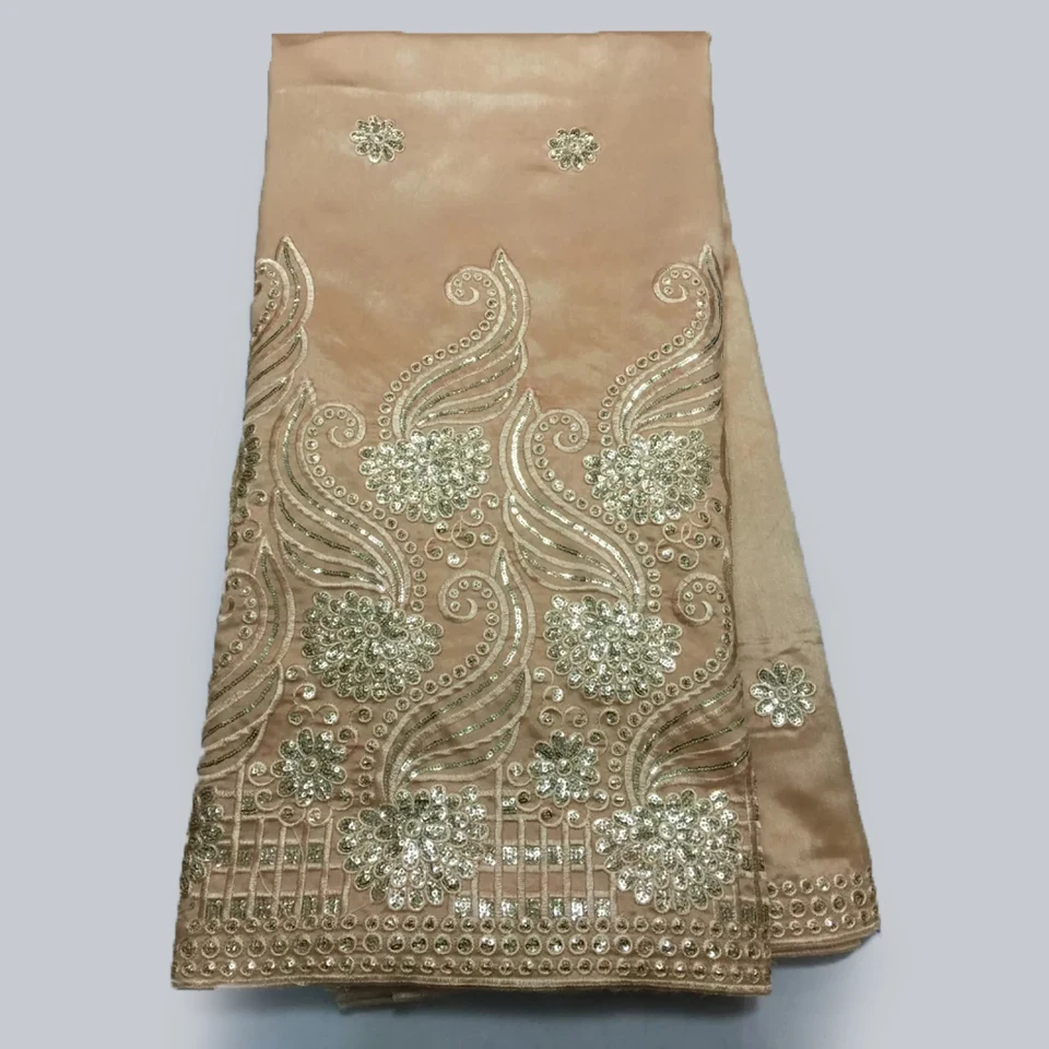 Африканский Джордж Ткань Тафта Шаньдун Вышивки Упаковка Шелковые кружева для