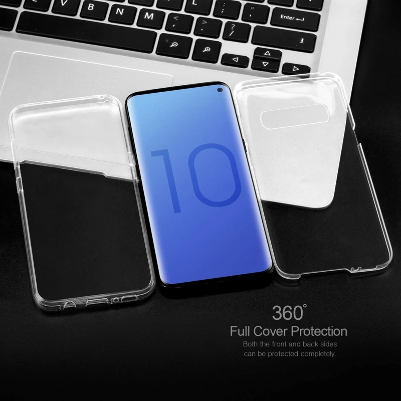 360 градусов мягкий прозрачный чехол для Samsung Galaxy S6 S7 edge S10 S8 S9 Plus S10e Note 5 8 9 Передний