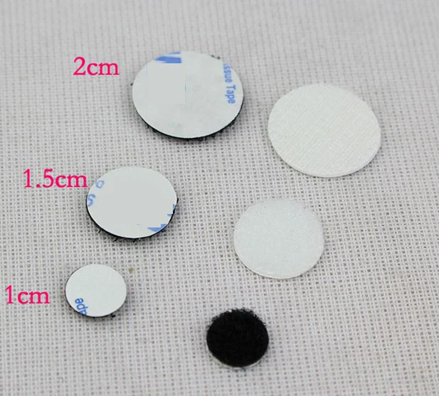 

1.5cm/2cm diameter Nylon Fabric Sticky Back Round Coins Hook and Loop Self Adhesive Fastener Dots Tapes hook loop tape