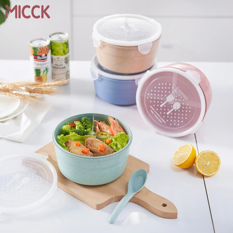 MICCK коробка для ланча из пшеничной соломы кухонный пищевой контейнер с