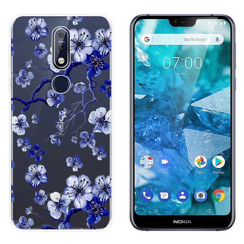 Мягкий чехол для Nokia 7 1 5 84 дюймов силикон ТПУ мультяшный цветной принт чехлы на