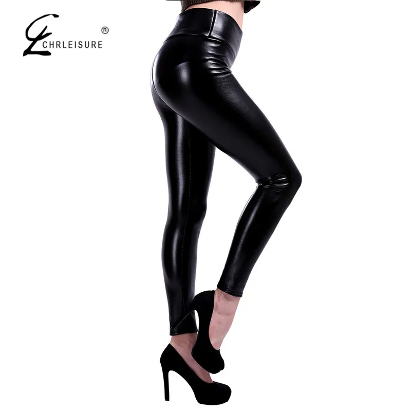 CHRLEISURE размера плюс кожаные Панталоны женские с высокой талией узкие брюки Femme из искусственной кожи Брюки-Легинсы эластичные брюки женские S-5XL