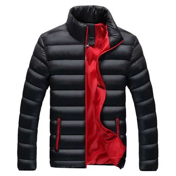 8018Black Брендовая мужская куртка, теплое пальто, черная верхняя одежда, Chaquetas Plumas Hombre, зимние мужские куртки, приталенная одежда с воротником-стойкой X624 - Цвет: 8018Black