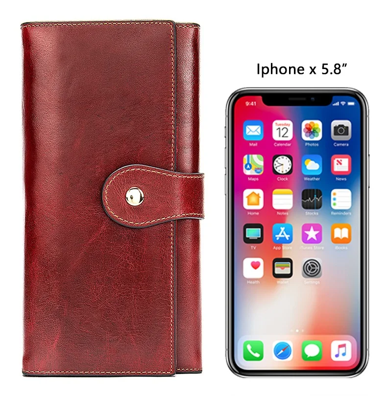 MJ Women's Wallet Genuine Leather Female Long Women Card Holder Wallets Money Bags Lady Clutch Purse Coin Pocket | Багаж и сумки