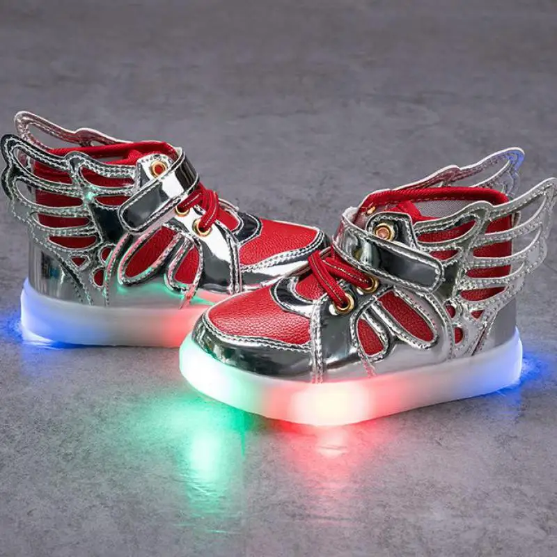 New baby дети shoes мальчики светящиеся кроссовки со светом pu кожа светодиодные