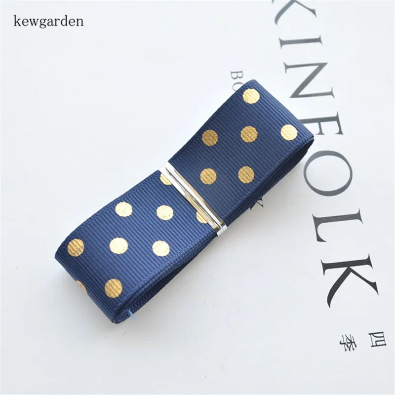 Kewgarden DIY бантик для волос Аксессуары горячее тиснение Точки Grosgrain ленты 1 "25 мм