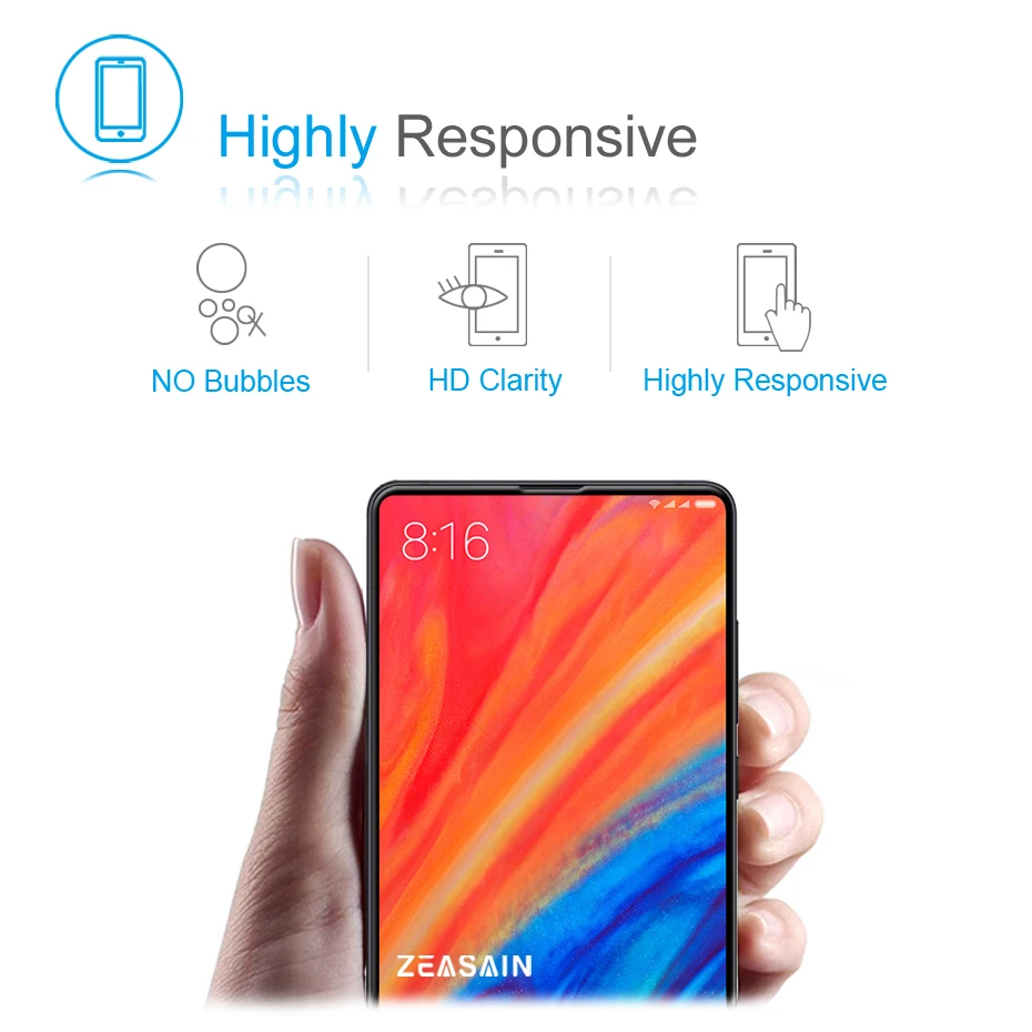 Оригинальное закаленное стекло ZEASAIN для Xiaomi Mi Mix 2 S Xiomi Mix2 Mix2S защитная пленка