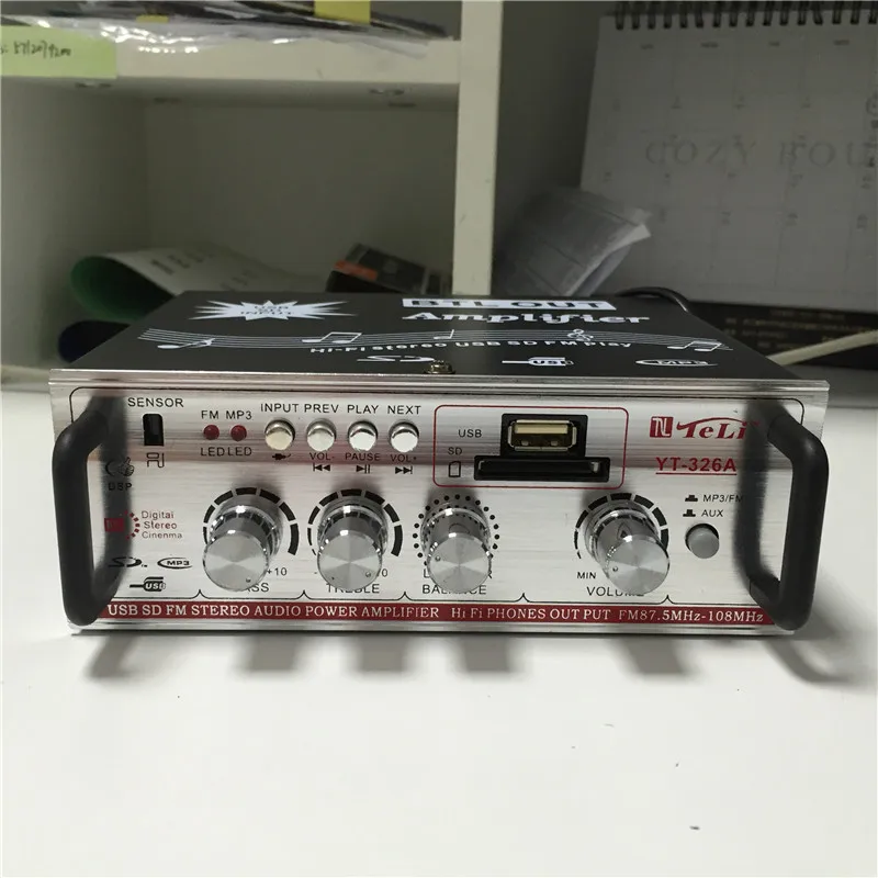 Мини 12 В автомобиля Hi Fi стерео аудио звук Усилители домашние дома Авто Мото бас
