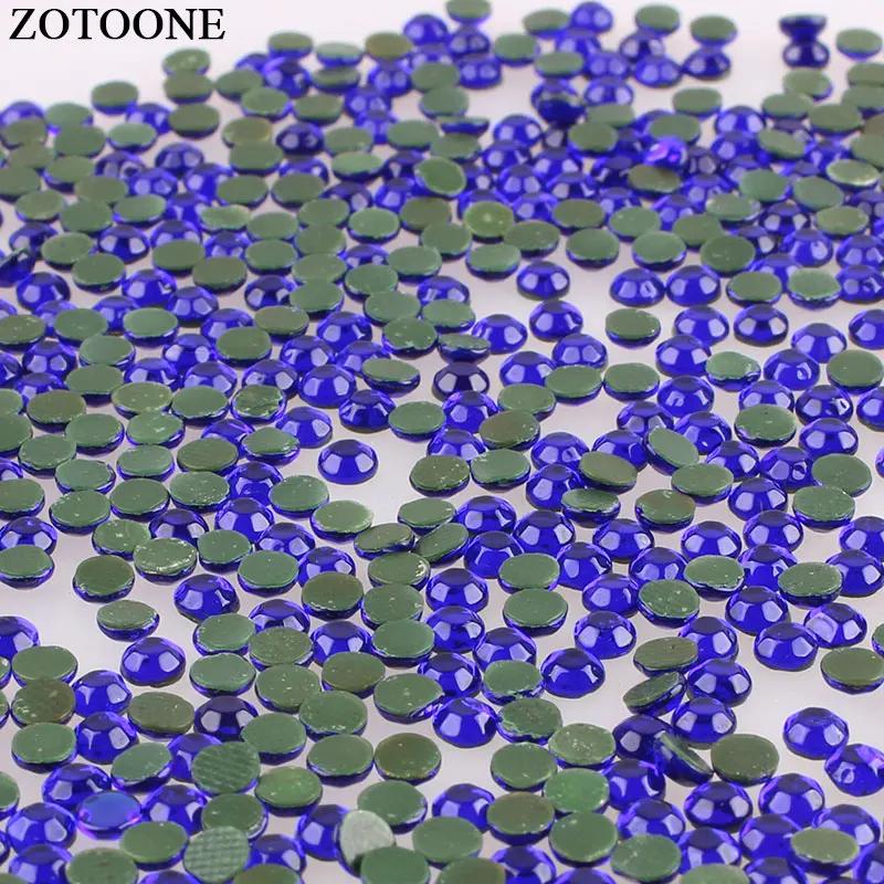 Royal Blue ZOTOONE Стразы со стразами, аппликация с горячей фиксацией, плоская задняя часть для ногтей, сделай сам, стразы из смолы, розовые камни для декора одежды G - Цвет: Royal Blue