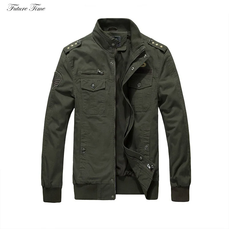 

Mens Jackets Autumn Men Outwear Long Sleeve Cotton 2019 Casual Jacket Fashion Solid Color Cargo Military Army Green C1862