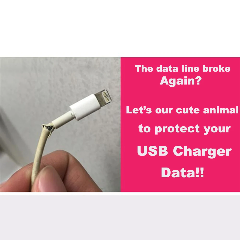 Милые животные укуса моталки для iPhone USB кабель протектор Организатор Chompers тигра