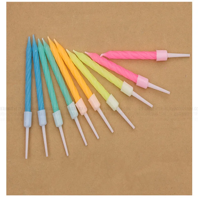 Brief Romantic Candle Party Gift Art Happy Birthday Lights DIY Cake Decoration Colored Threaded | Дом и сад