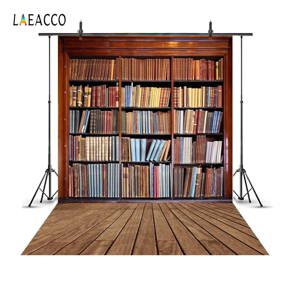 Laeacco старые книжные полки фоны деревянные напольные книги для учебы детская