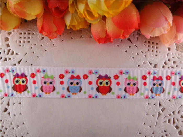 Лента для волос с рисунком совы аксессуары 7/8 &quot(22 мм) 10 ярдов wq20140433|grosgrain ribbon