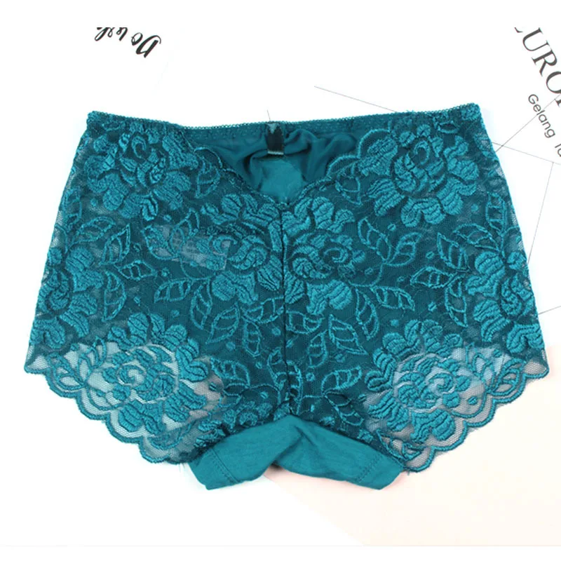 Женское прозрачное кружевное нижнее белье KJ189 удобное со средней талией и бантом