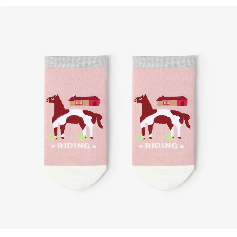 5 pairs summer women socks cotton cartoon cute ankle pink kawaii funny animal fashion short korean style cat e girl | Женская одежда