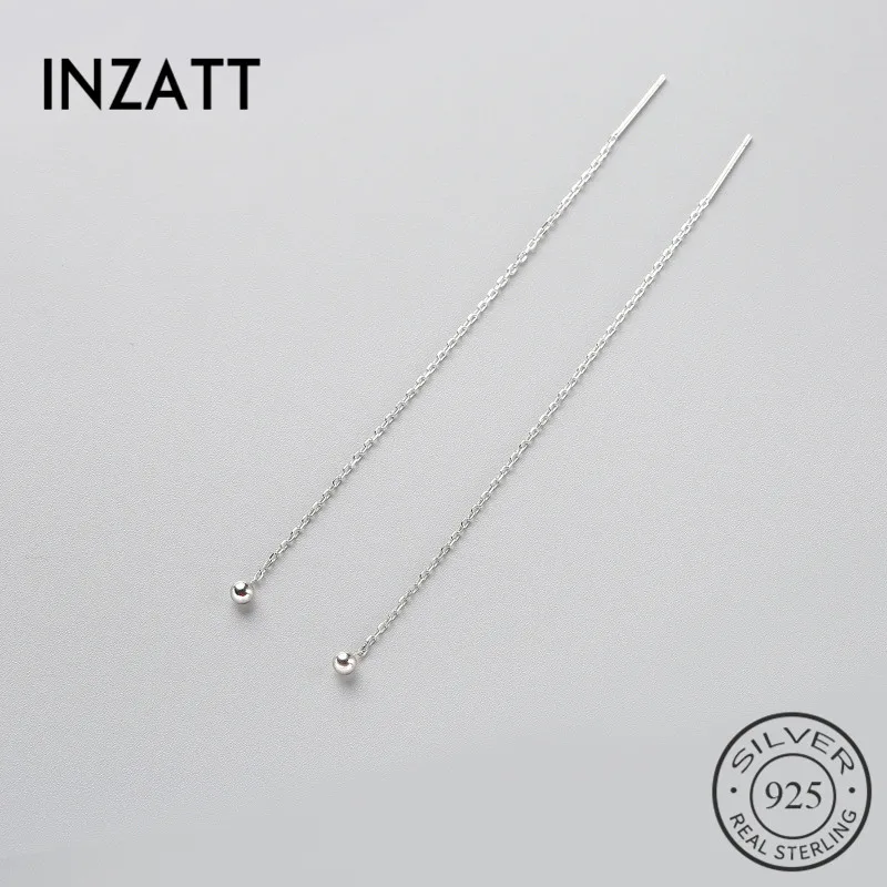 Женские длинные висячие серьги INZATT из настоящего серебра 925 пробы