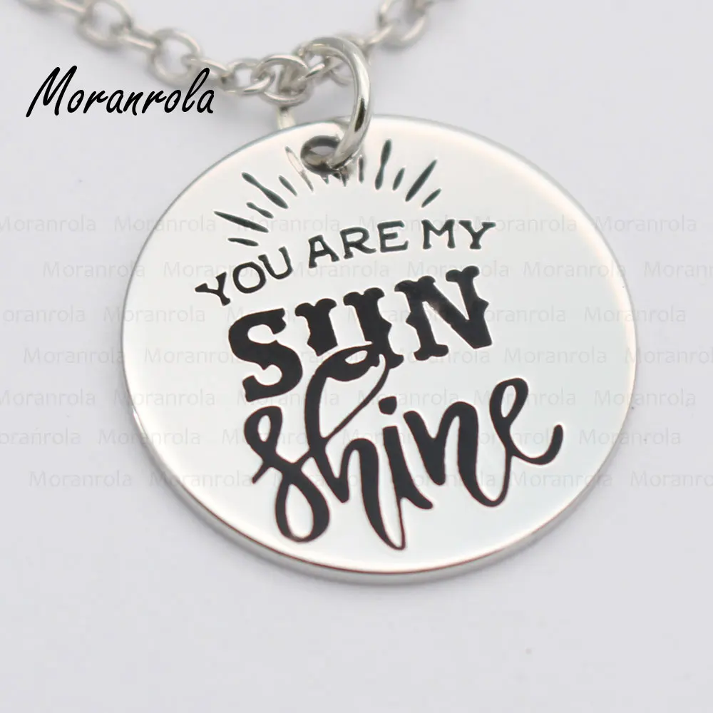 Новинка! медное ожерелье-брелок с надписью You Are My Sunshine очаровательное ювелирное