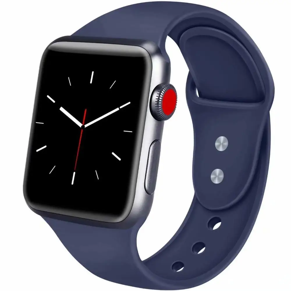 10 шт./лот 22 2 цвета пряжки твердый силикон ремешок для наручных часов Apple Watch Смарт i-Watch 38/40/42/44 мм браслеты 1/2/3/4G браслет