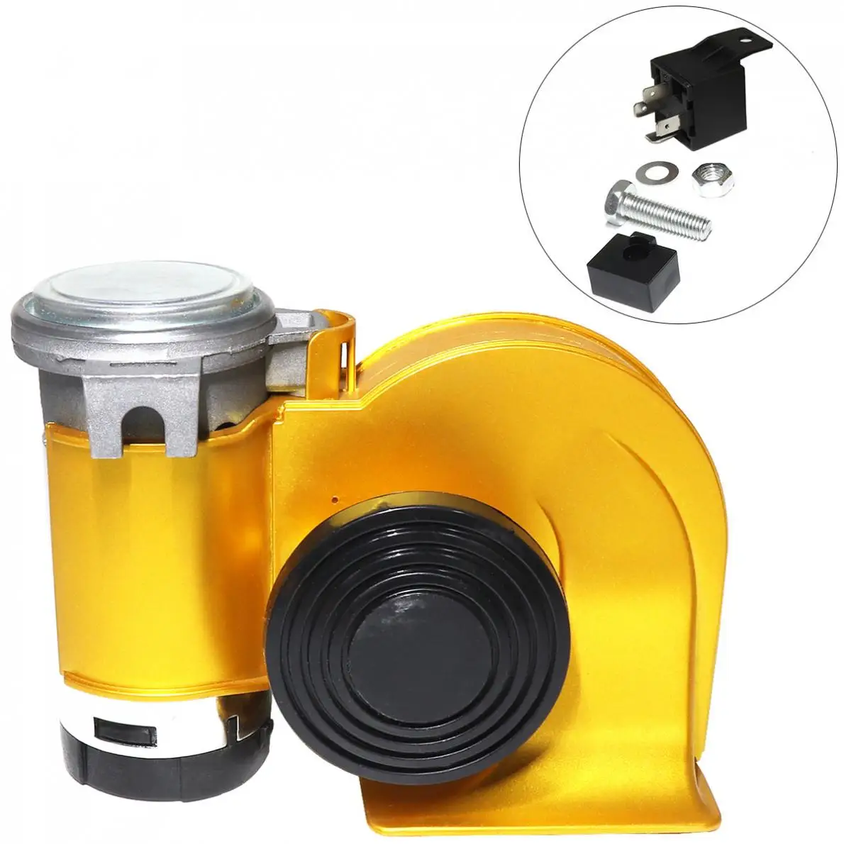 

Waterproof 12V 139dB Car lacquer Gold Snail Compact Dual Air Horn for Car Vehicle Motorcycle Yacht Boat SUV Bike
