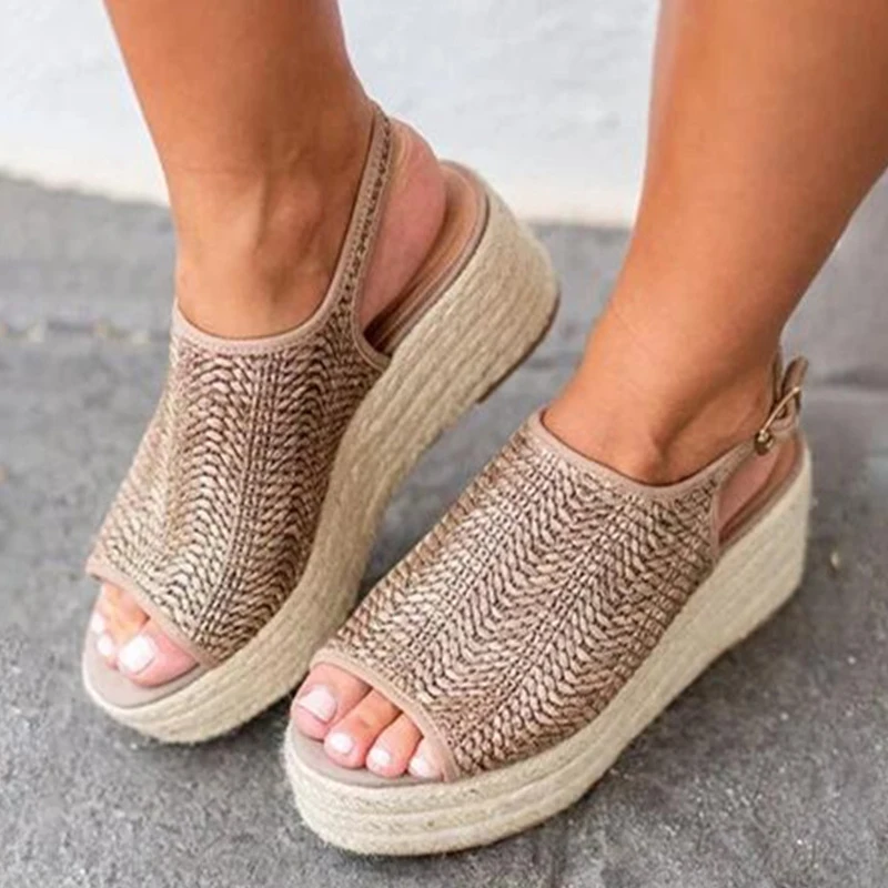 Summer Sandals Fashion Women Shoes Flock Platform Chunky Peep Toe Casual Ladies Sandalia Feminina | Обувь