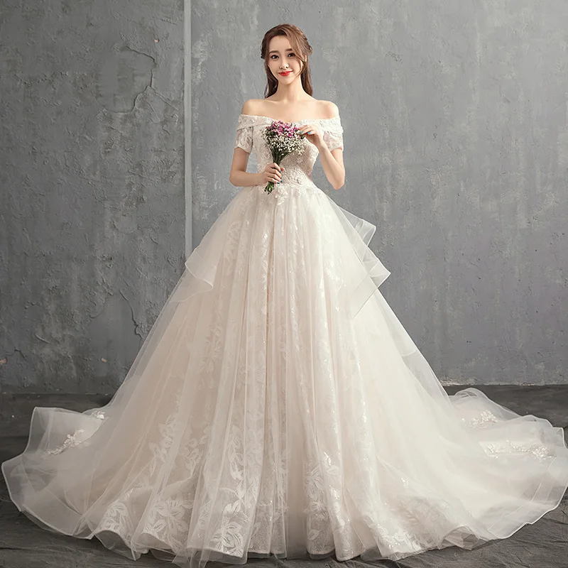 2020 Vestido De Novias Mrs Win бальное платье принцессы с вырезом лодочкой роскошное Mariee Grande