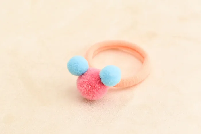 

Boutique 30pcs Fashion Cute Candy Color Pom Pom Ball Hair Ties Solid Elastic Hair Bands Princess Headwear Hair Accessories