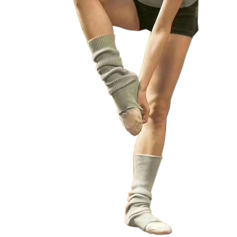 Новые гетры в полоску Женский вязаный балетный Топ для занятия танцами Пилатес