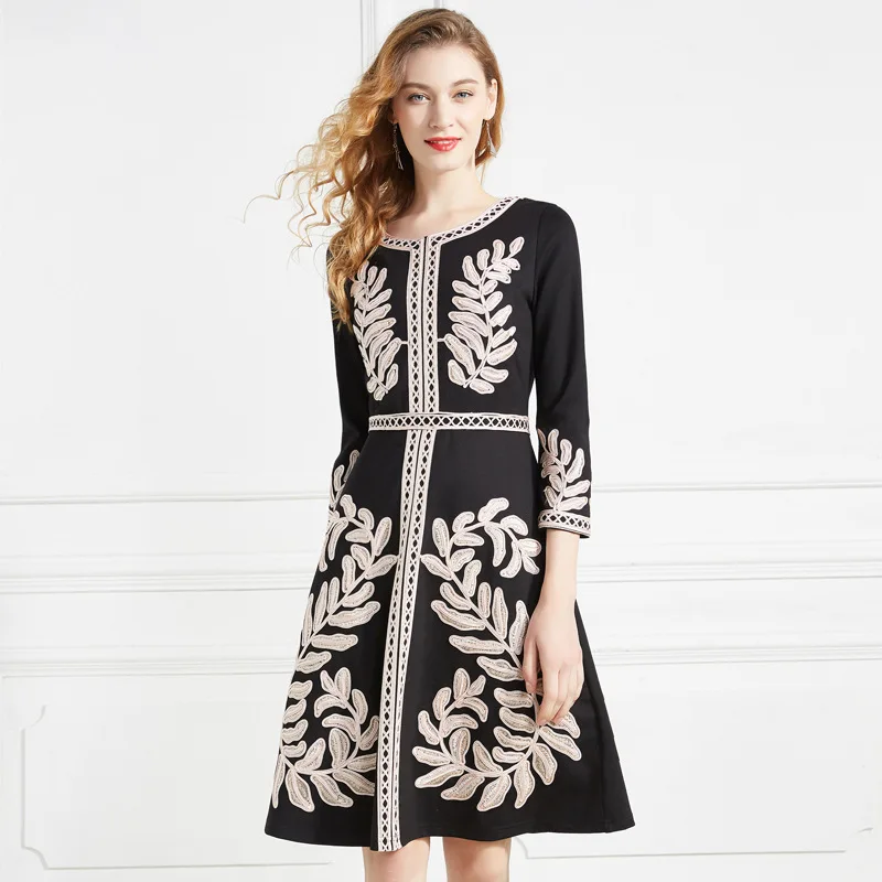 Vestido de festa, весенне-осенние вечерние платья для мероприятий, женское платье с аппликацией по всей поверхности, приталенное и расклешенное платье размера плюс XXXL