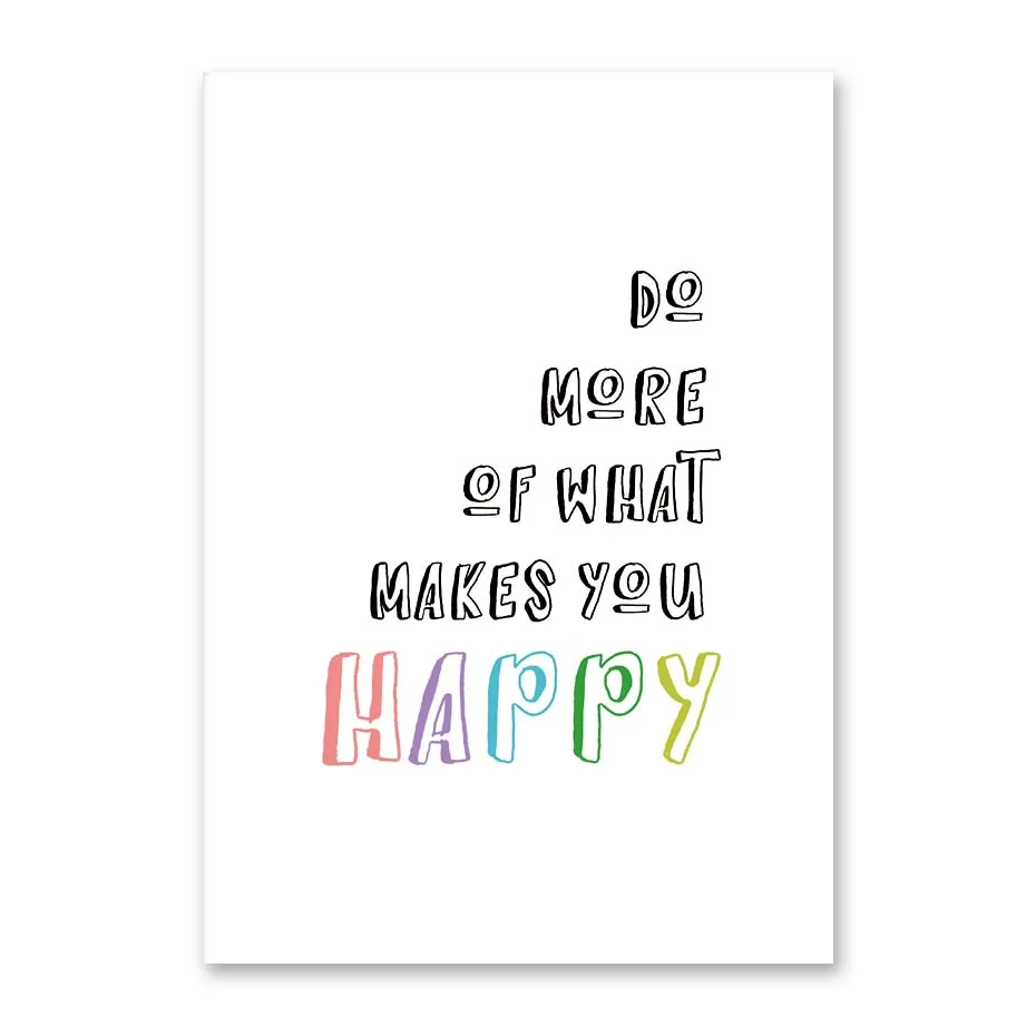 Modern Simple Style Canvas Print Painting Poster Inspiring Quote Do More Of What Makes You Happy Unframed Wall Picture | Дом и сад