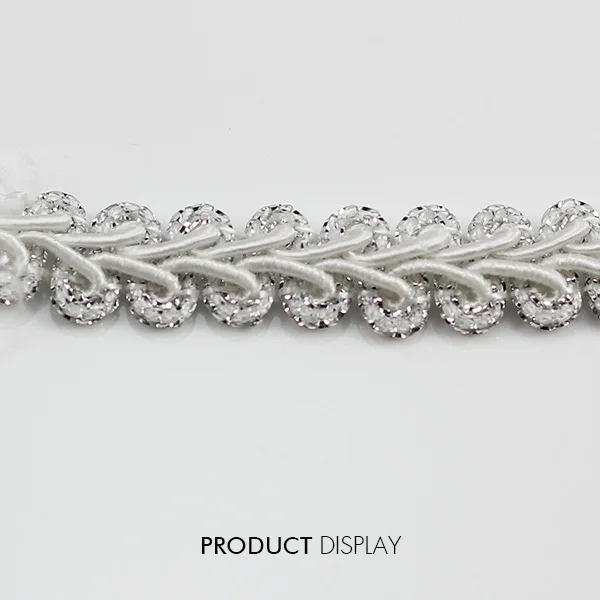 Кружевная плетеная подвеска белая Серебряная кружевная лента отделка вышивка