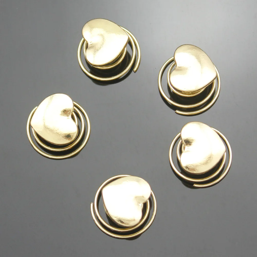 5x Золотое любовное сердце спираль раста Мамбо бусины дреды Loc заколка для волос