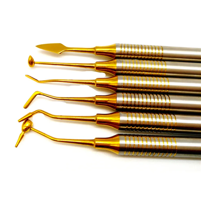 6 шт зубная композитная Смола Заполнения шпатель смолы наполнитель набор Титан