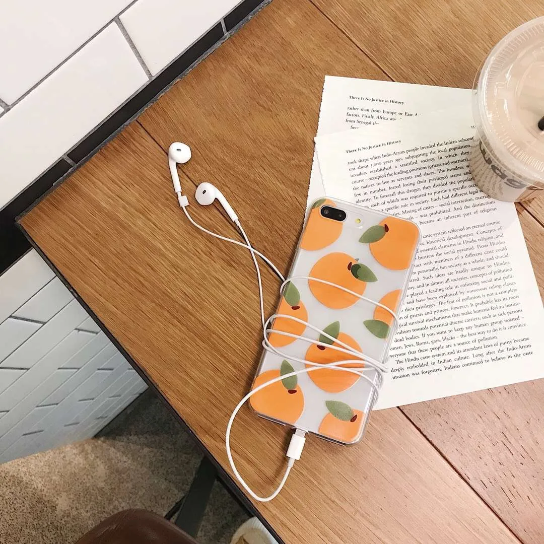 INS корейский милый фруктовый оранжевый чехол для телефона iPhone 8 7 6 6s Plus X XR Xs Max