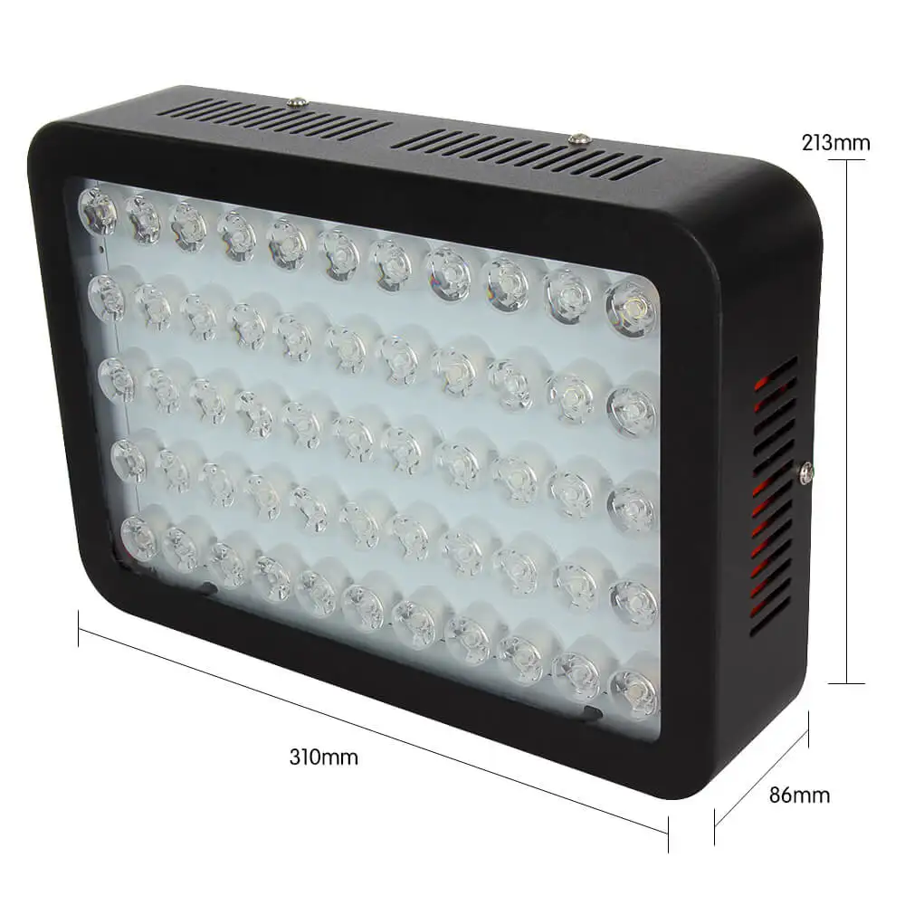 Аквариумная LED-лампа 165W Full Spectrum с регулируемой яркостью и кристаллической линзой для роста рыб и коралловых рифов.