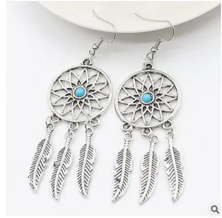 Женские серьги с перьями винтажные геометрические в минималистичном стиле