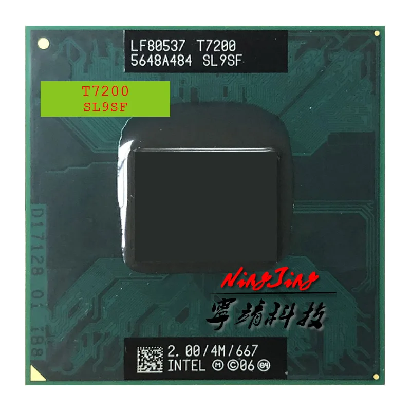 Процессор Intel Core 2 Duo T7200 SL9SF 0 ГГц двухъядерный двухпоточный ЦПУ 4 Мб 34 Вт Разъем M /