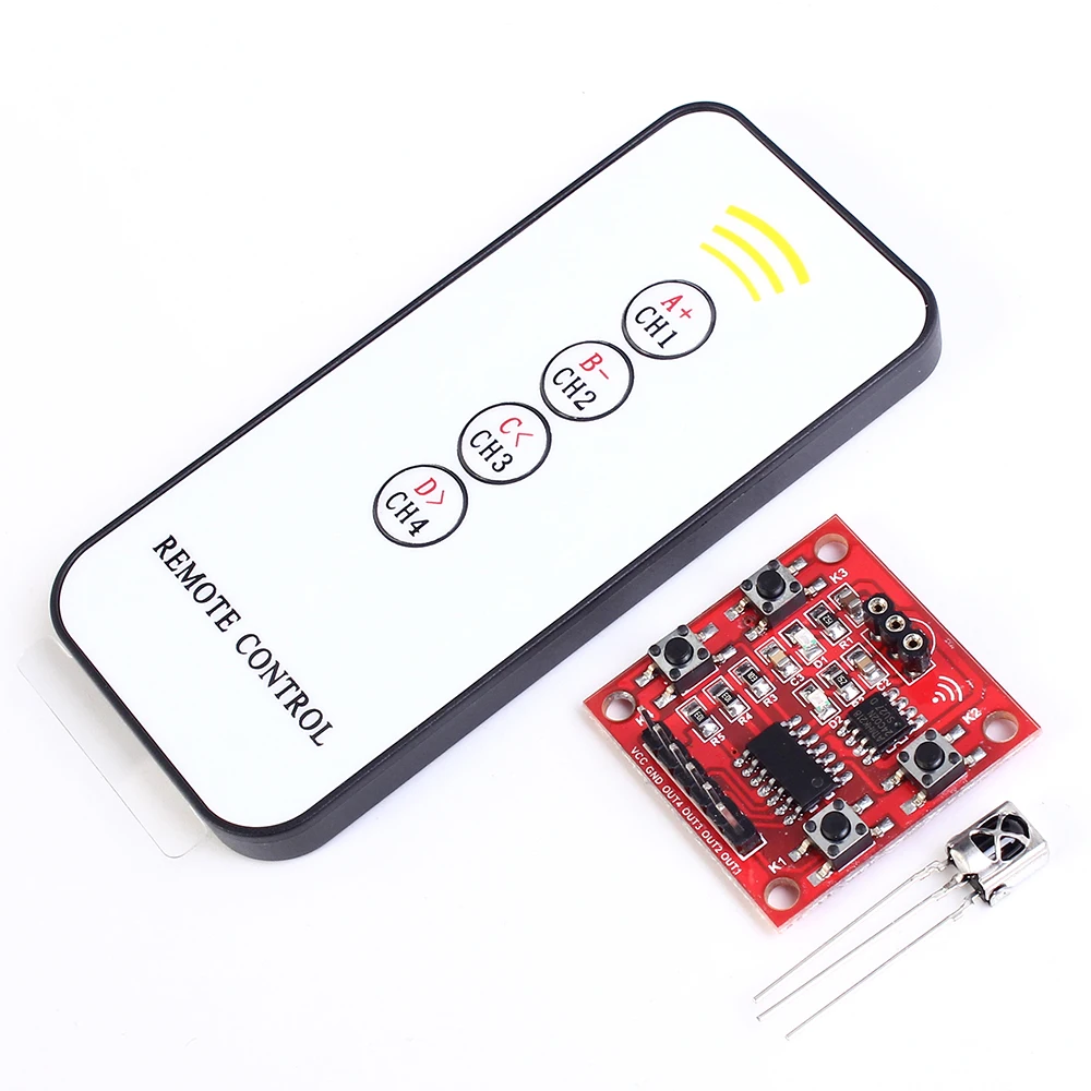 Беспроводной инфракрасный приемник 5 В/12 В 1/2/4 каналов тип обучения модуль с