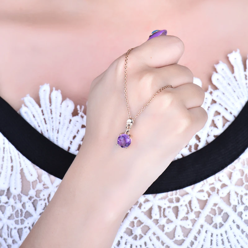 LOVERJEWELRY женские фиолетовые бриллиантовые украшения из розового золота 14 карат