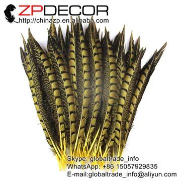 Ведущим поставщиком zpdecor 30-35 см(12-14 дюймов) 50 шт./лот пикантные Хорошее качество окрашенная леди Амхерст хвост перья для свадебного декора - Цвет: yellow