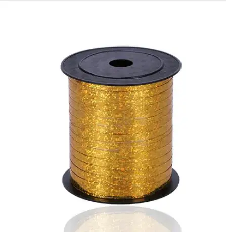 Gold Shining Фольгированные ленты для воздушных шаров, разноцветные свадебные, вечерние, подарки, воздушные шары, украшение, атласная лента, лента для завивки, аксессуары, товары для творчества - Цвет: Gold Shining