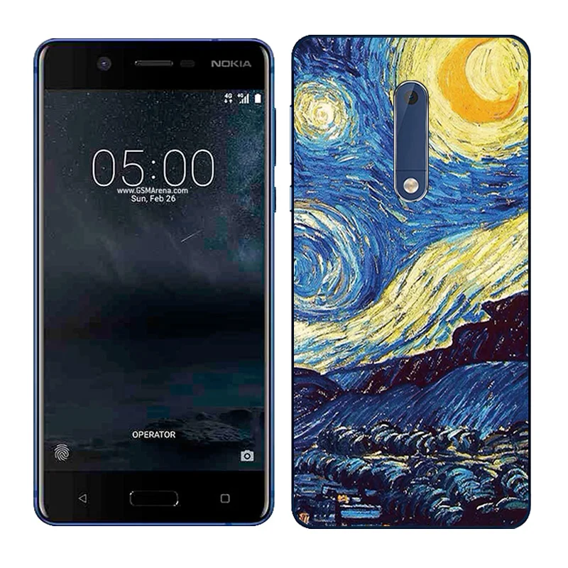Мягкий чехол из ТПУ для Nokia 5 2 дюйма задняя крышка Nokia5 защитный с масляной краской