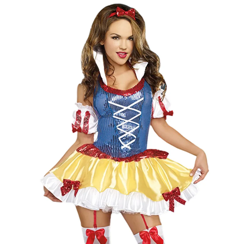 Женский костюм Белоснежки для взрослых сексуальный карнавальный принцессы с