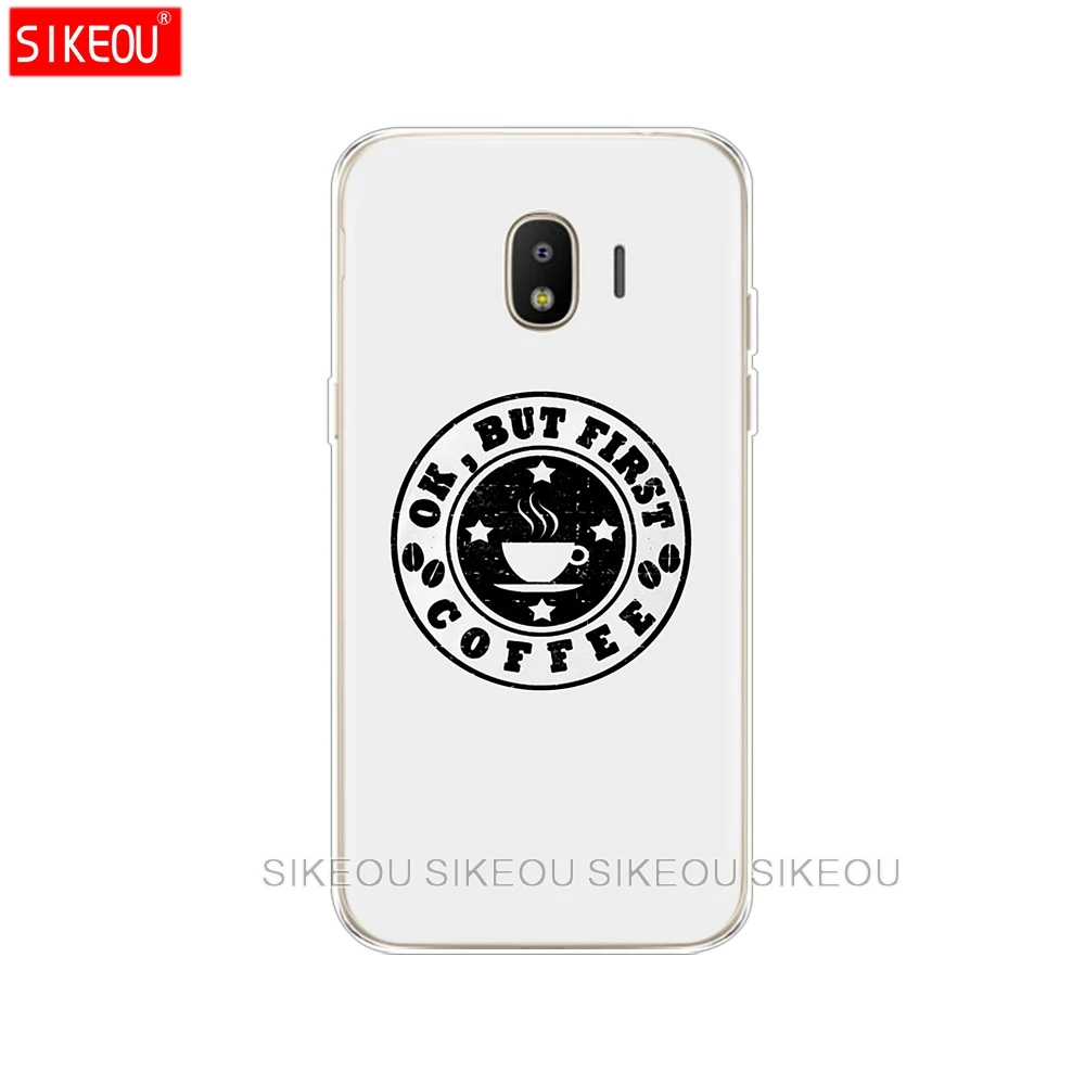 silicone cover phone case for Samsung Galaxy J3 J5 J7 2017 J330 J530 J730 PRO j2 2018 Ok But First Coffee | Мобильные телефоны и