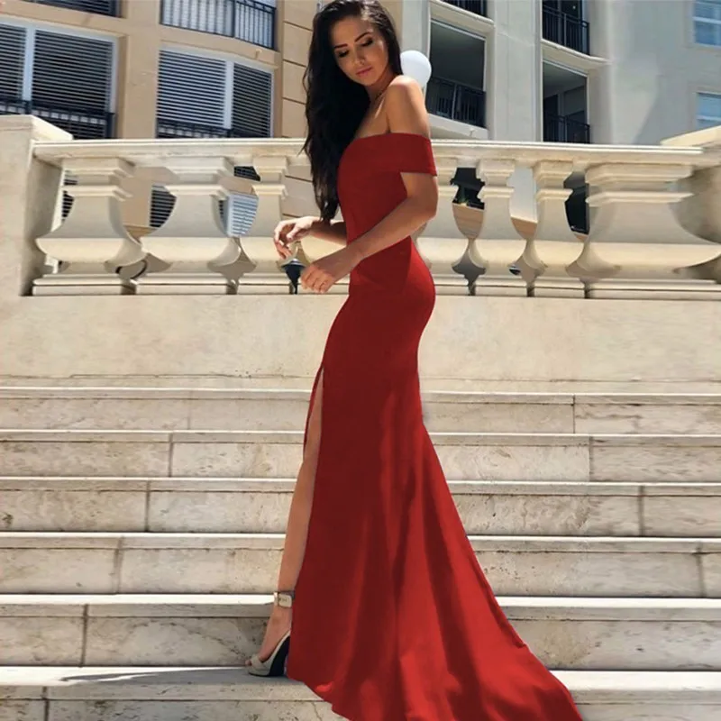 2018 Новое поступление Макси Вечерние для женщин без бретелек спинки пикантные