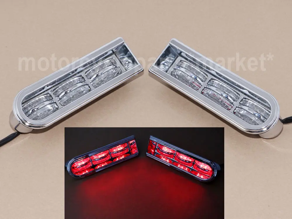 Chrome Мотоцикл сума поддержка светодиодный светильник вставки для Harley Touring FLHTK FLHTCU FLTRUSE 14-18 Electra Glide Ультра классический/Низкий - Цвет: Chrome